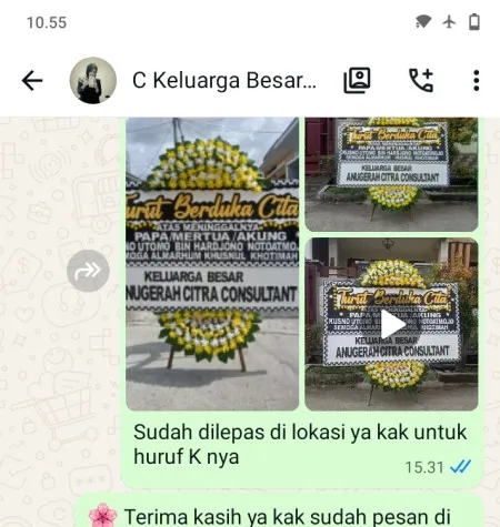 Pengiriman Papan Bunga Duka Cikokol